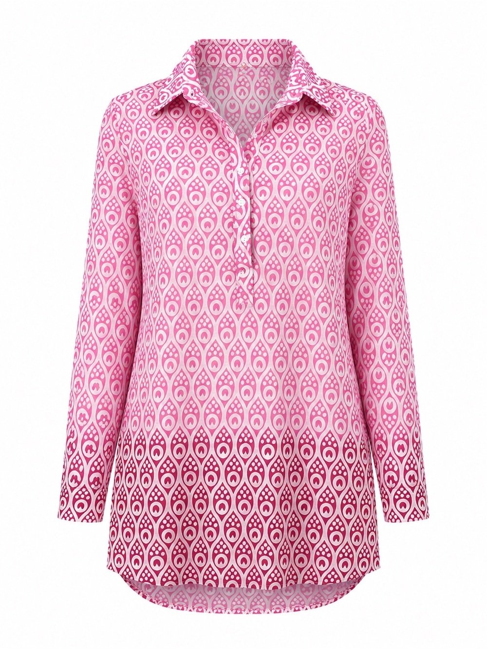 Oliphant pink Ombre cotton tunic top, XS